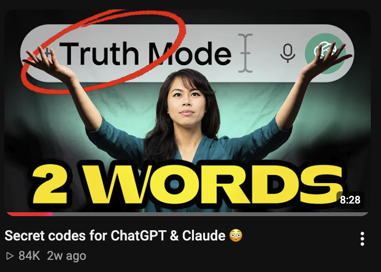 The Secret Codes for ChatGPT and Claude YouTube video